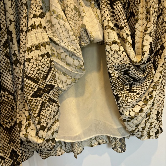 J. Crew Snake Print Pleated Midi Skirt 4 Petite 4P - Picture 5 of 6